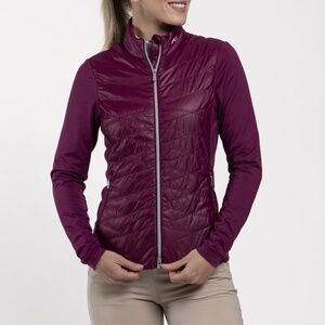 KJUS Lucerne Italian Fleece Ladies Golf Jacket Deep Ruby